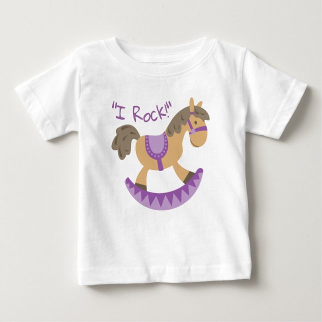 Camiseta De Bebé El eslogan "I Rock" de Caballo de Roca Cuta  (Anverso)