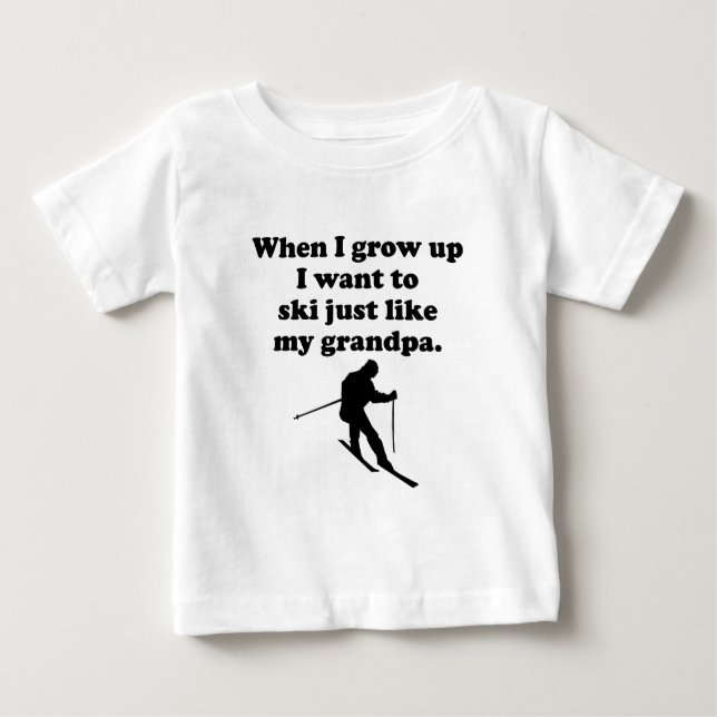 Camiseta De Bebé El esquí tiene gusto de mi abuelo (Anverso)