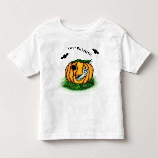 Camiseta De Bebé El fantasma de Halloween , Bat , Ghost y Spider (Anverso)