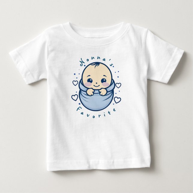 Camiseta De Bebé El favorito de Nonna (Anverso)