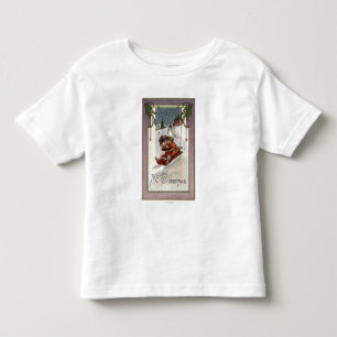Camiseta De Bebé El feliz Sledding de ChristmasCouple