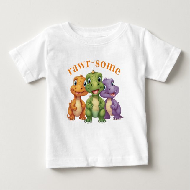 Camiseta De Bebé El Fiesta de los dinosaurios bebé adorables (Anverso)