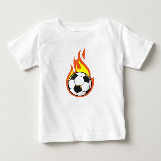 Camiseta De Bebé El fútbol en llamas (Anverso)