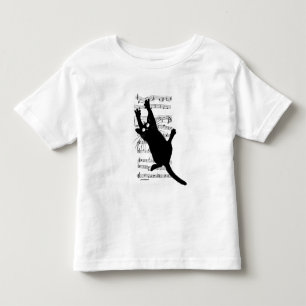 Camiseta De Bebé El gato cuelga de notas musicales