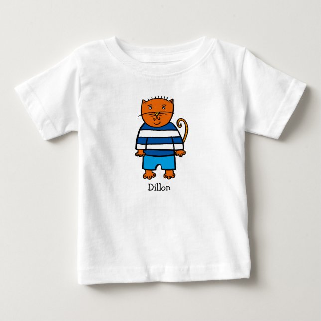 Camiseta De Bebé El gato Dillon personalizado (Anverso)