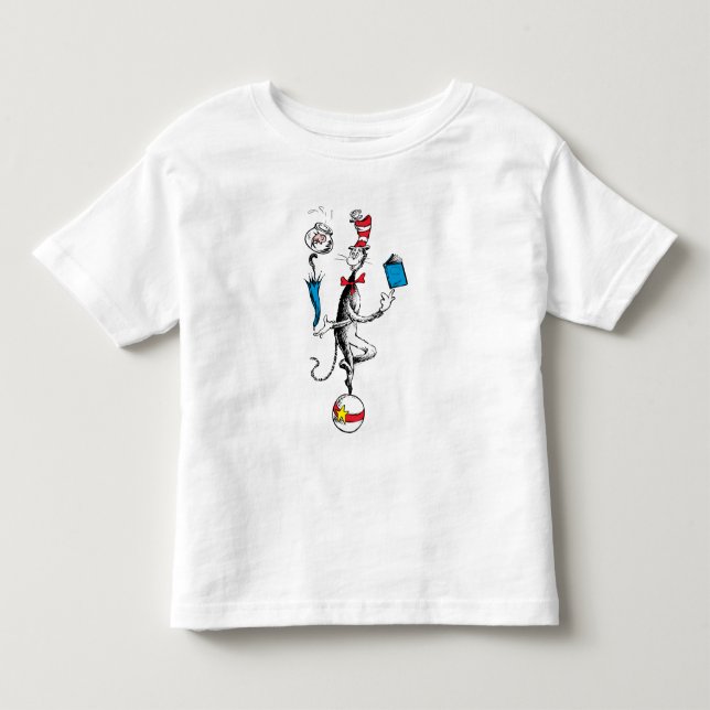 Camiseta De Bebé El gato en el acto de equilibrio de Gorras (Anverso)