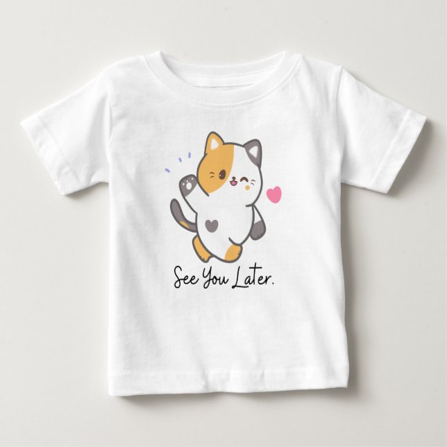 Camiseta De Bebé El gato Kawaii te ve más tarde (Anverso)