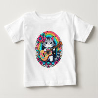 El gato sonriente con una guitarra