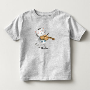 Camiseta De Bebé El gato y el violín personalizados