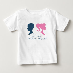 Camiseta De Bebé El género revela Baby Shower "él o ella" camiset
