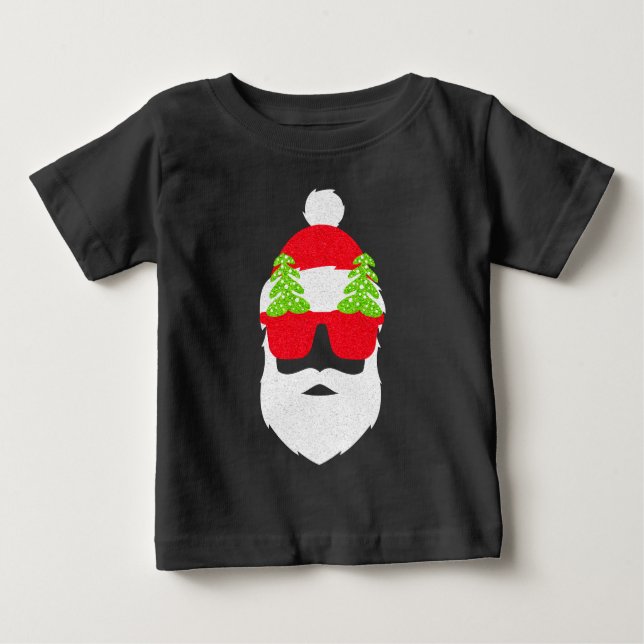 Camiseta De Bebé El gracioso Papá Noel con Navidades gafas de sol (Anverso)