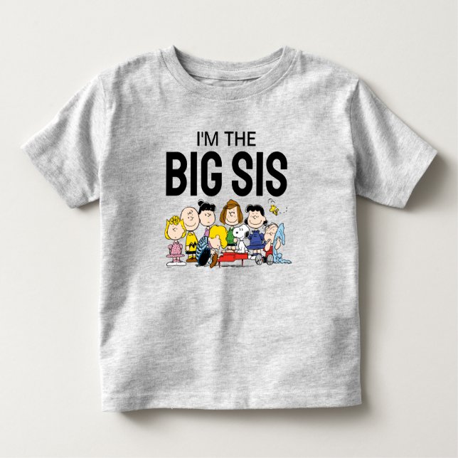 Camiseta De Bebé El Grupo de Peanuts | Soy La Hermana Mayor (Anverso)