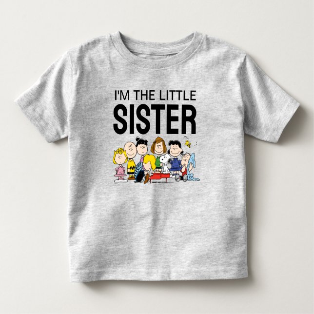 Camiseta De Bebé El Grupo de Peanuts | Soy la Hermana Menor (Anverso)