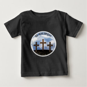 Camiseta De Bebé Él Ha Resucitado 3 Cruces Ásperas