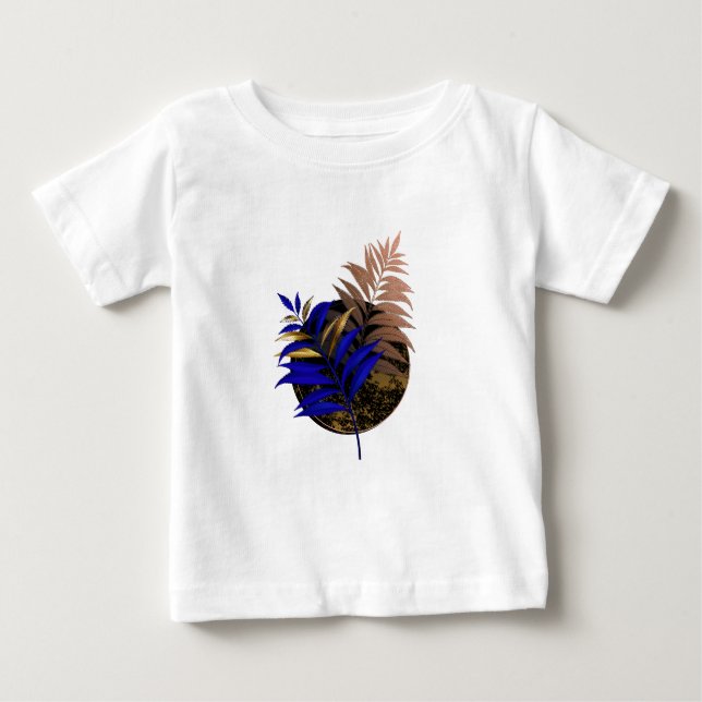 Camiseta De Bebé El helecho azul en círculo negro (Anverso)