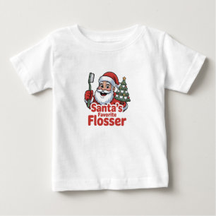 Camiseta De Bebé El hilo dental favorito de Santa Navidad Dentista