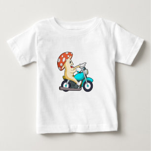 Camiseta De Bebé El hongo como ciclista con motocicleta