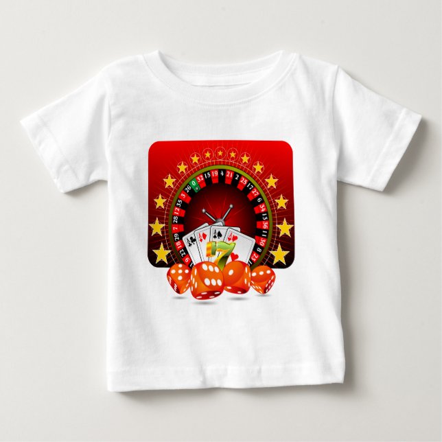 Camiseta De Bebé El ilustracion del casino con la rueda de ruleta y (Anverso)