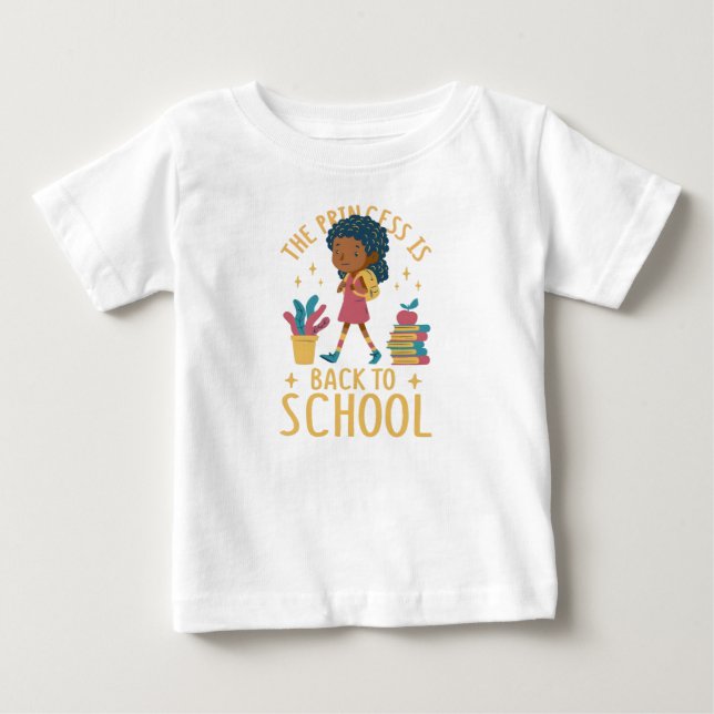 Camiseta De Bebé El Ilustracion del Chica Princesa de la escuela (Anverso)