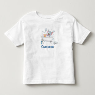 Camiseta De Bebé El infante Tom y Jerry tomando un baño