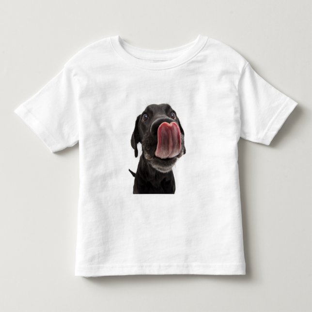 Camiseta De Bebé El labrador negro toca la nariz (Anverso)