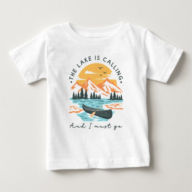 Camiseta De Bebé El Lago Está Llamando Y Debo Ir (Anverso)