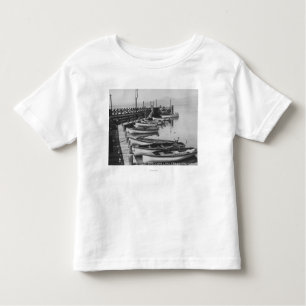 Camiseta De Bebé El lago Tahoe, CA - barcos de madera a lo largo de