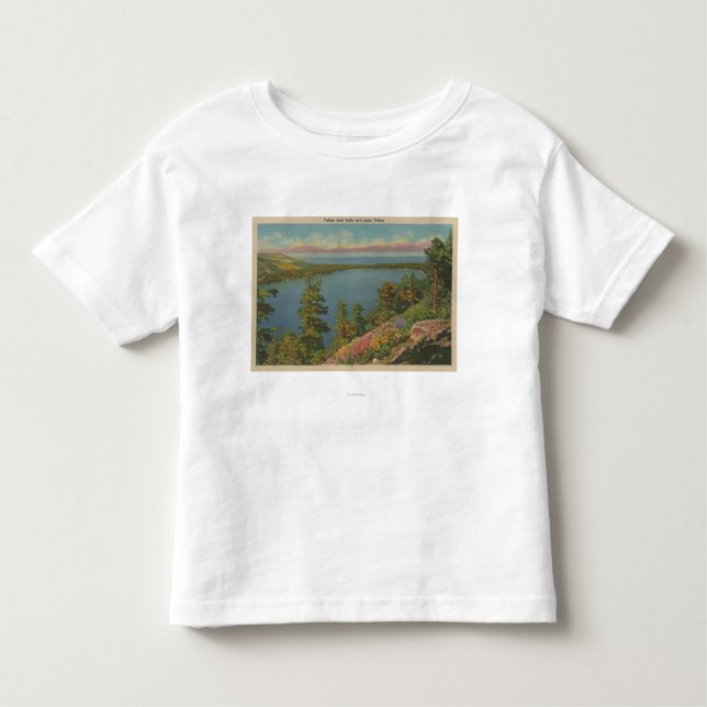 Camiseta De Bebé El lago Tahoe, CA - lago caido leaf y el lago (Anverso)