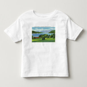 Camiseta De Bebé El lago Whiteface Mt en distancia
