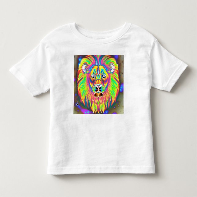 Camiseta De Bebé El león en el arcoiris negativo (Anverso)