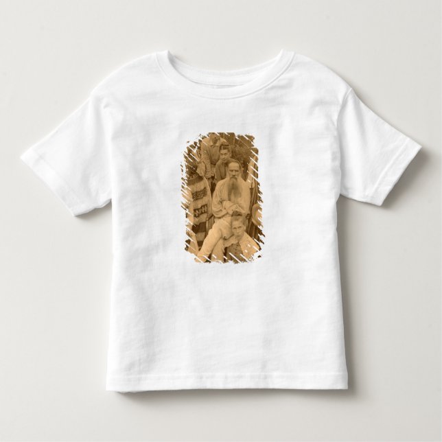 Camiseta De Bebé El León Tolstói autor con su familia (Anverso)