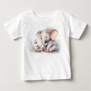Camiseta De Bebé El libro de cuentos Woodland bebe elefante y bebé