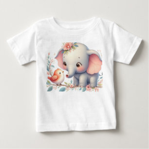 Camiseta De Bebé El libro de cuentos Woodland bebe elefante y pájar