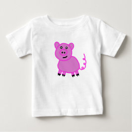 Camiseta De Bebé El lindo cerdo rosa de cola larga