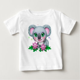 Camiseta De Bebé El lindo oso kawaii Koala con flores