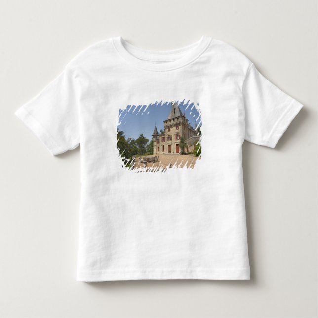 Camiseta De Bebé El magnífico castillo de Pressac y el jardín (Anverso)