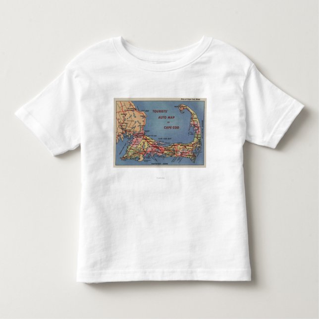Camiseta De Bebé El mapa auto de los turistas de Cape Cod (Anverso)