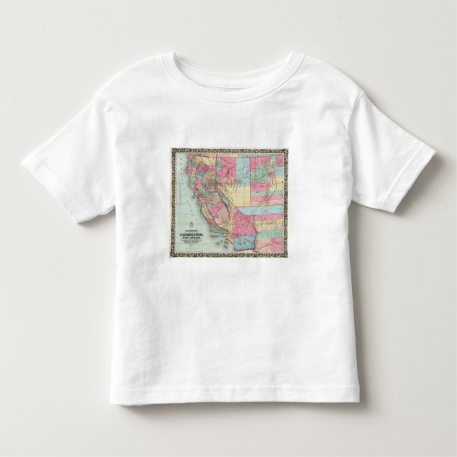 Camiseta De Bebé El mapa de Bancroft de California, Nevada (Anverso)