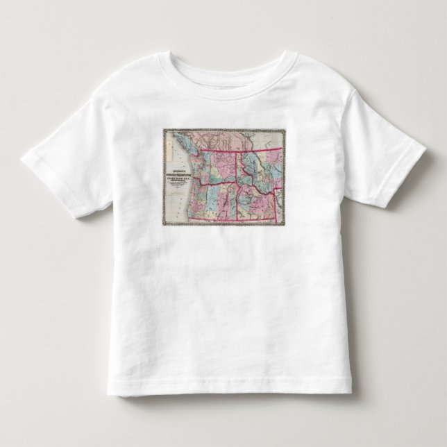 Camiseta De Bebé El mapa de Bancroft de Oregon, Washington, Idaho (Anverso)