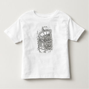 Camiseta De Bebé El mapa de Loggan de Oxford, hoja del este