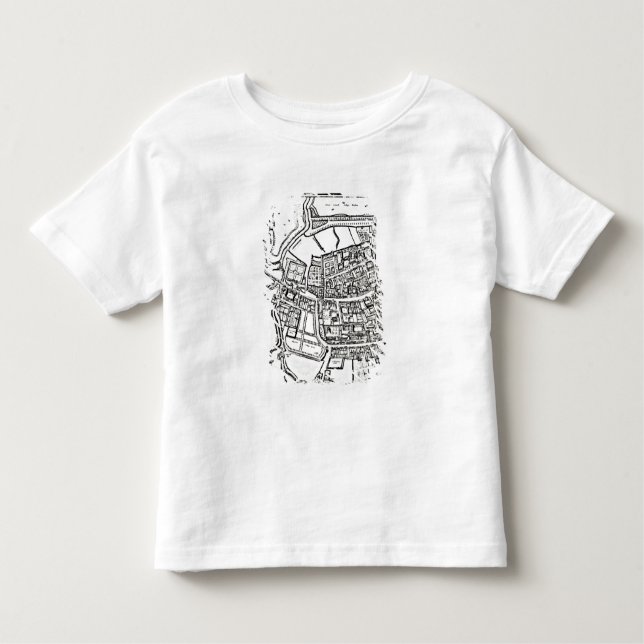 Camiseta De Bebé El mapa de Loggan de Oxford, hoja del este (Anverso)
