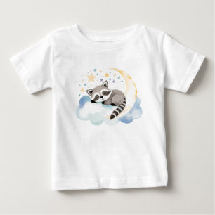 Camiseta De Bebé El mapache del bebé lindo en la luna -