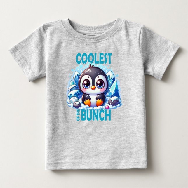 Camiseta De Bebé El más frío del personalizado de pingüino de la ca (Anverso)
