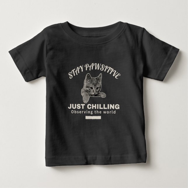 Camiseta De Bebé El máximo relax: Ilustración de gato (Anverso)