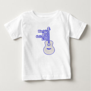Camiseta De Bebé El mejor guitarrista del mundo. azul vintage