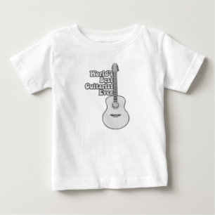 Camiseta De Bebé El mejor guitarrista del mundo. blanco y negro
