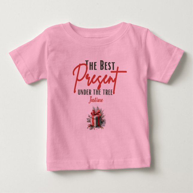 Camiseta De Bebé El mejor presente bajo el árbol, navidades de Pers (Anverso)