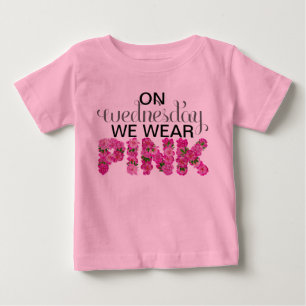 Camiseta De Bebé El miércoles llevamos Onsie floral rosado