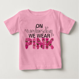 Camiseta De Bebé El Miércoles Usamos Onsie Floral Rosa