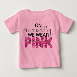 Camiseta De Bebé El Miércoles Usamos Onsie Floral Rosa